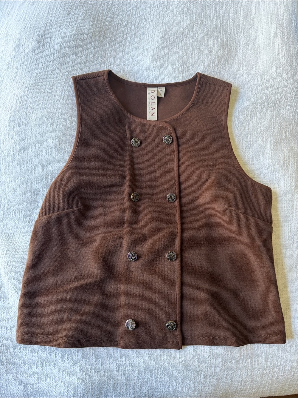 Dolan Anthropologie Brown Double-Breasted Vest